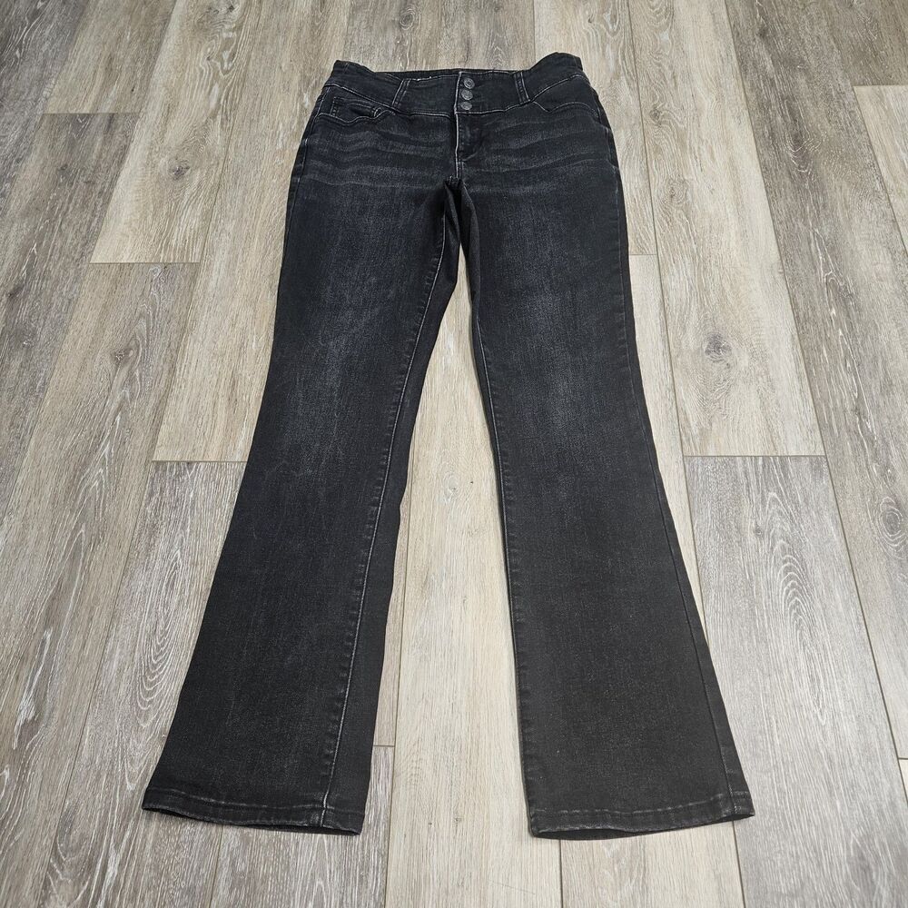 M Jeans By Maurices Super High Rise Black Denim Stretch Jeans Straight Women's 8